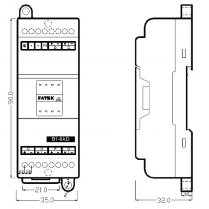 Extensie dreapta Fatek B1-6AD cu 6 intrări analogice